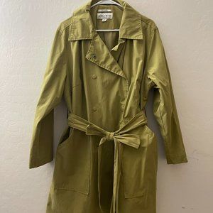 A New Day | LIGHT ARMY/LIME GREEN Water Repellent Trench Coat